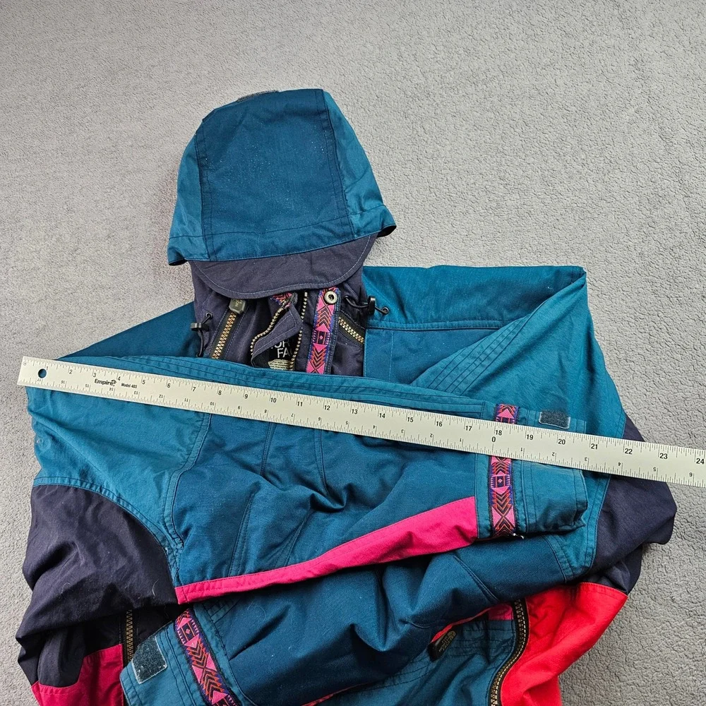 Vtg The North Face Rage Snowsuit Mens Navy Teal‎ Winter Sports Hooded Double Zip